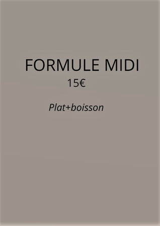 Formule Midi 16,5€ <br/> Plat + boisson