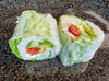 I. Spring rolls <br/>Avocat, tomate séchée, concombre, fromage frais, salade